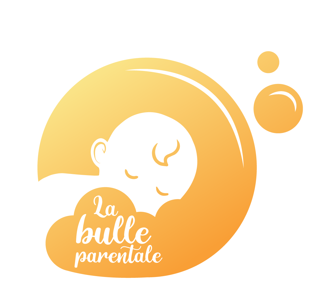 Bébé dans une bulle jaune. Logo de La bulle parentale